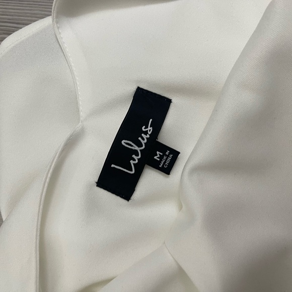 Lulus white dress with beaded detailing on straps - Picture 4 of 5